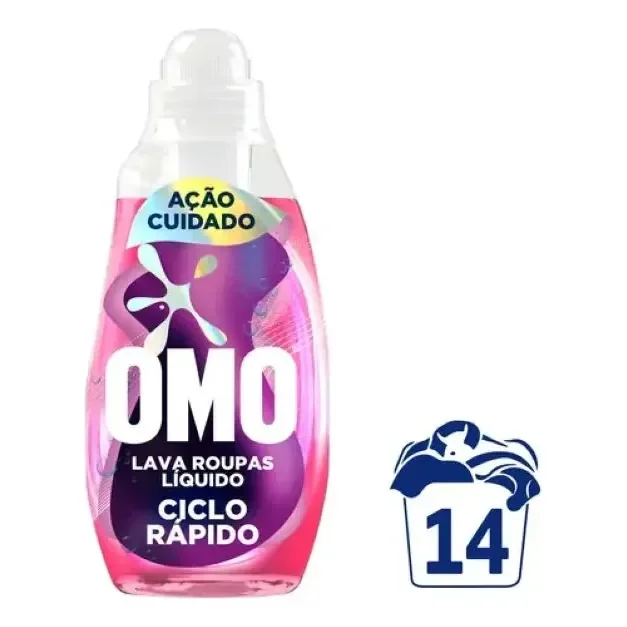 Lava-roupas Líquido Omo Ciclo Rápido Ação Cuidado 750ml