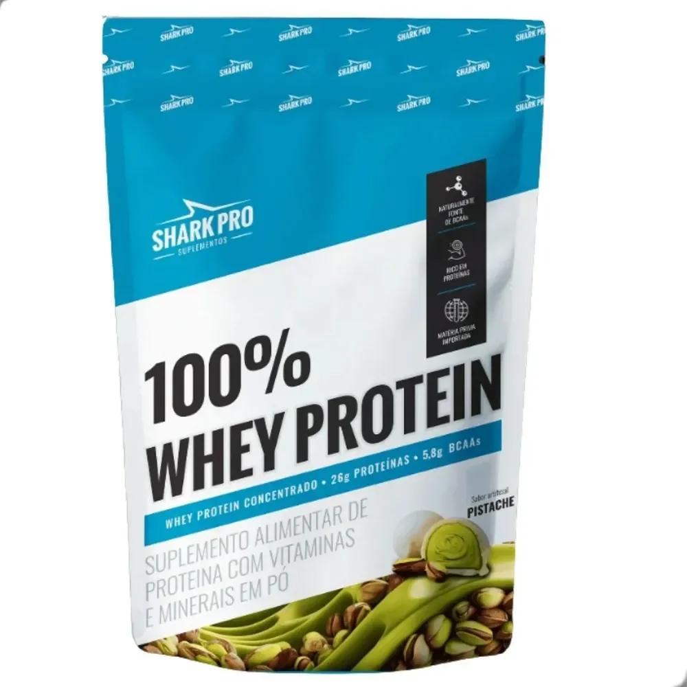 100% Whey Protein Concentrado Refil 900g Shark Pro Pistache