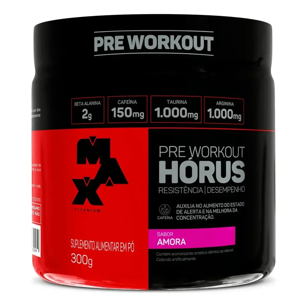 Pré Treino 300g Hórus Max Titanium Amora Energia E Foco