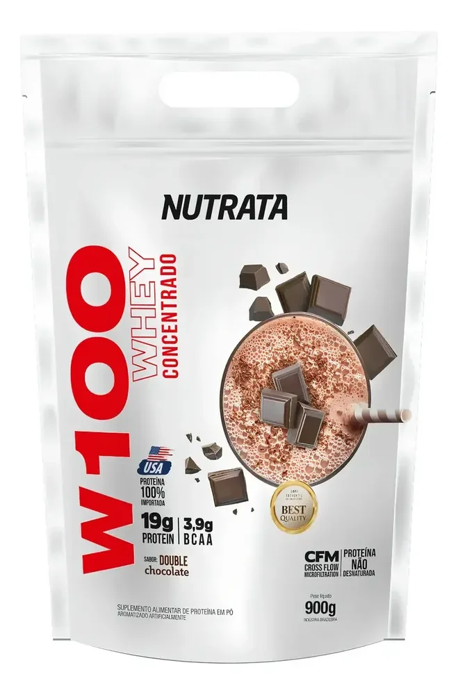 Suplemento en pó Nutrata W100 WHEY Protein sabor duplo chocolate x 900g