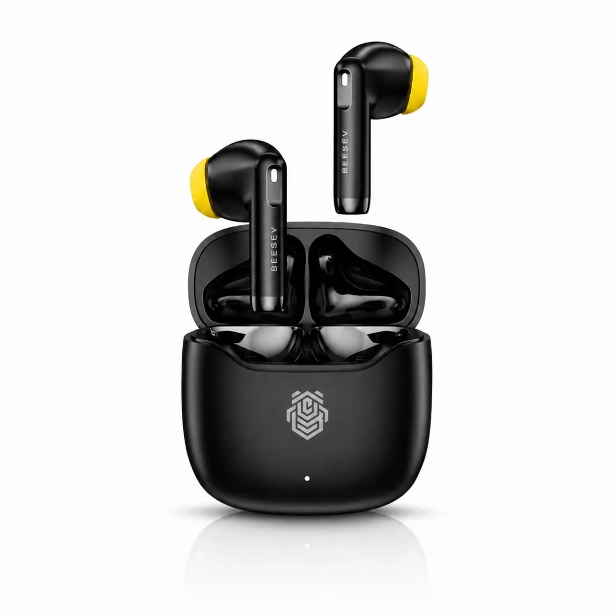Fone de Ouvido Bluetooth 5.4 TWS Sem Fio Wireless, Driver de Titânio, Graves Potentes, Controle por Toque, Até 7 Horas de Reprodução, Compatível com iOS e Android, Beesev BSV-202 (Preto)