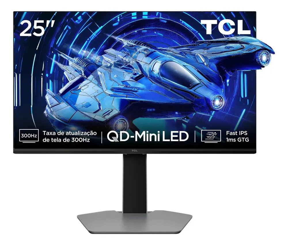 Monitor Gamer Tcl 25 Polegadas Qd-Mini Led Full Hd G64 300hz 1ms (Gtg) Freesync Hdr 600 Nits 25g64