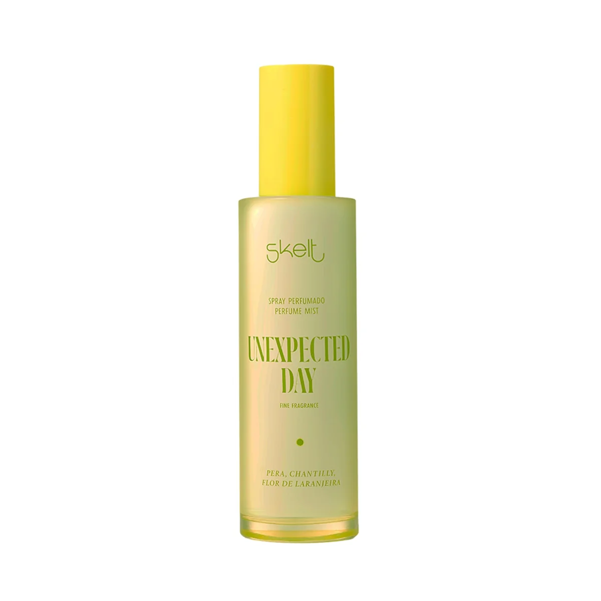 Skelt Body Splash Unexpected Day 100ml, Notas Refrescantes de Pera e Maçã Verde, Perfume Intenso, Longa Fixação, Com Flores de Violeta e Laranjeira, Todos os Tipos de Pele
