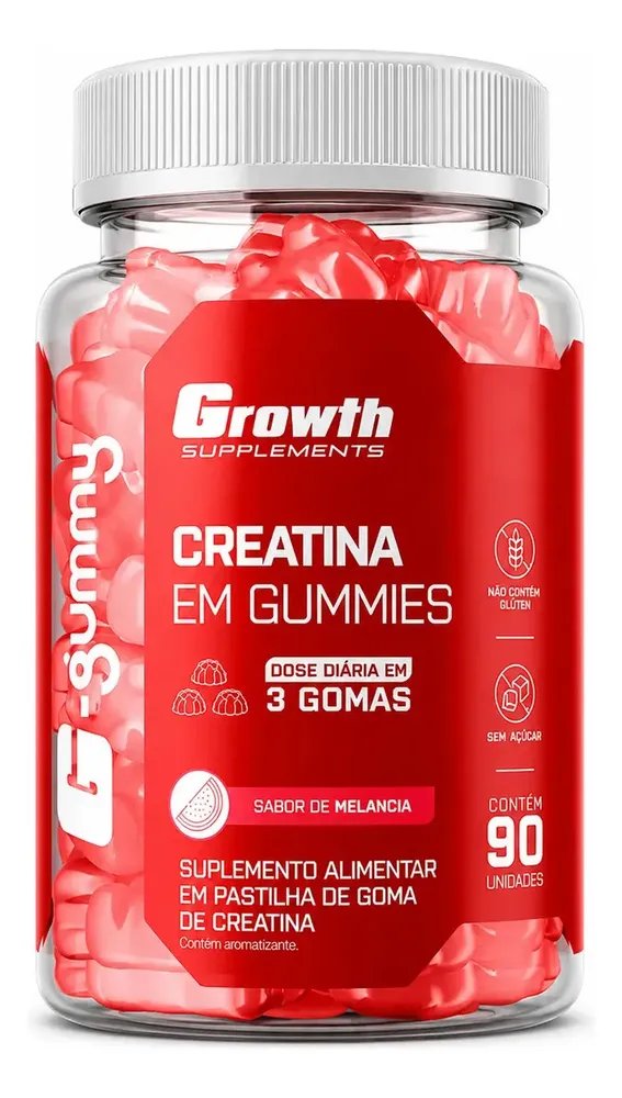 Creatina Em Gummies Growth Supplements 90 Gomas Gummy Melancia