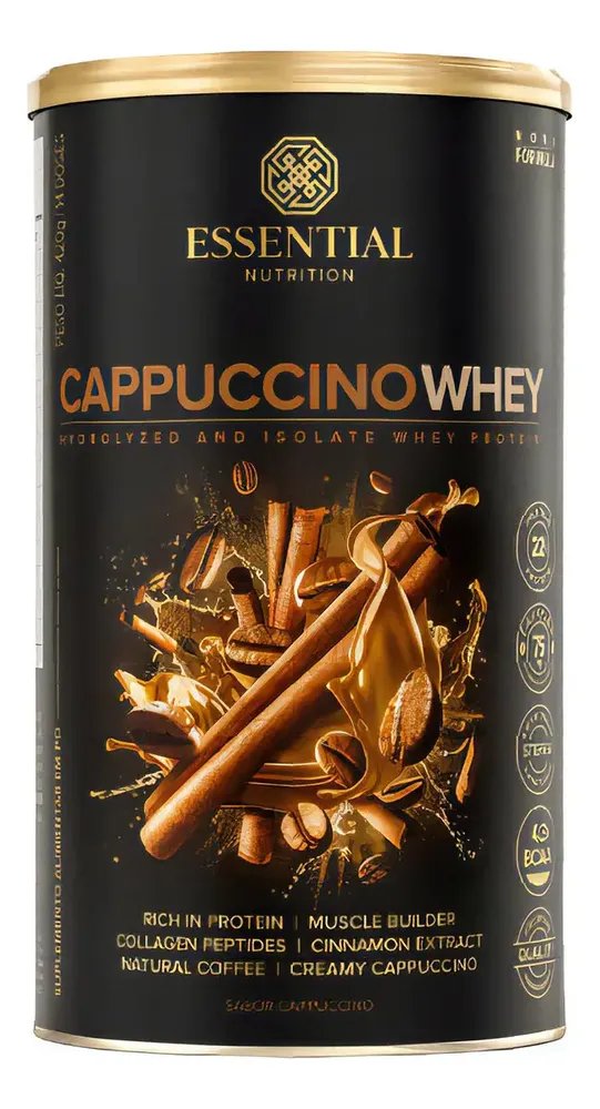 Suplemento Em Pó Essential Nutrition Cappuccino Whey Em Lata 420g