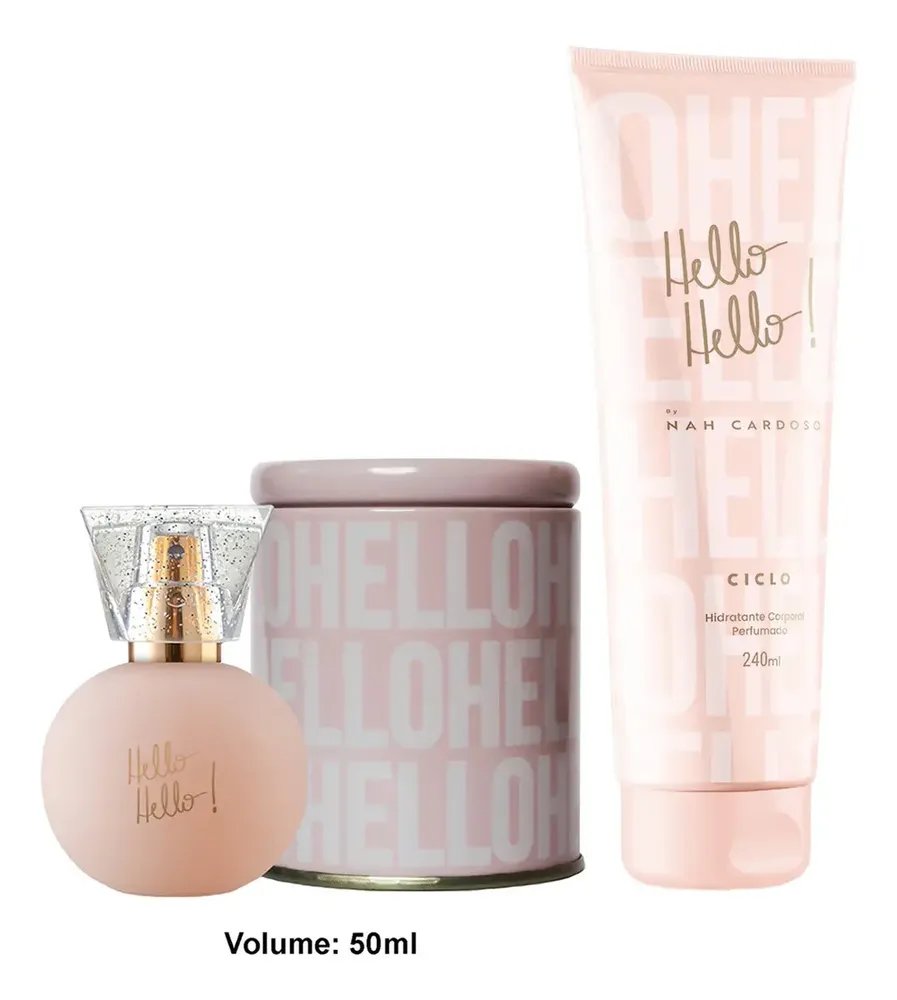 Parfum Hello Hello de Ciclo Cosméticos c/ Deo Colônia 50 mL e Corporal