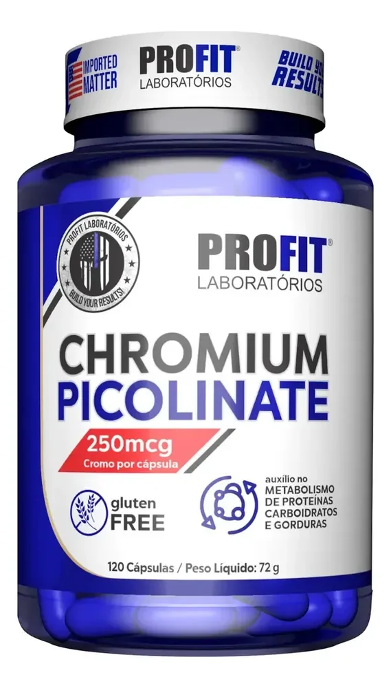 Picolinato De Cromo 120 Cáps Chromium Picolinate - Profit F Sabor Sem sabor