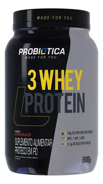 3 Whey Protein 900 Whey Isolado Probiótica