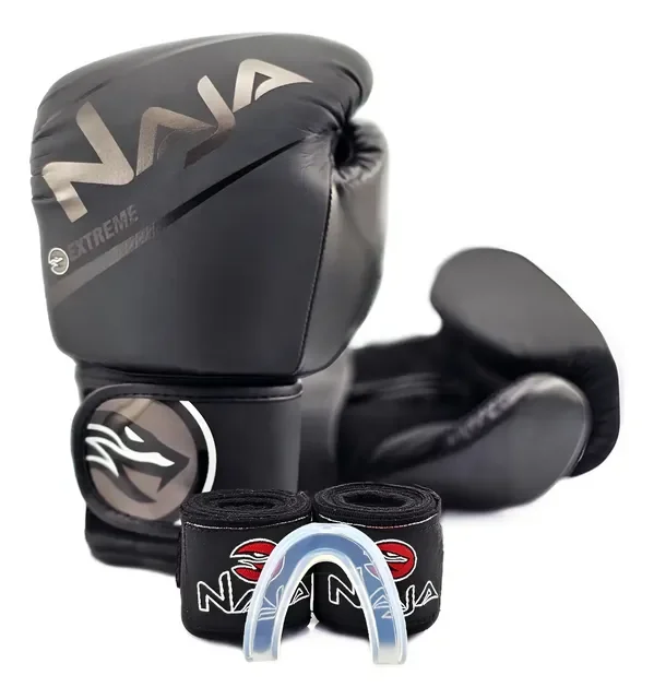 Kit Luva Naja Extreme Boxe Muay Thai + Bandagem Bucal Bolsa