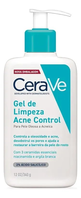 Gel De Limpeza Acne Control Para Pele Oleosa 340g Cerave Oleosa Dia/noite