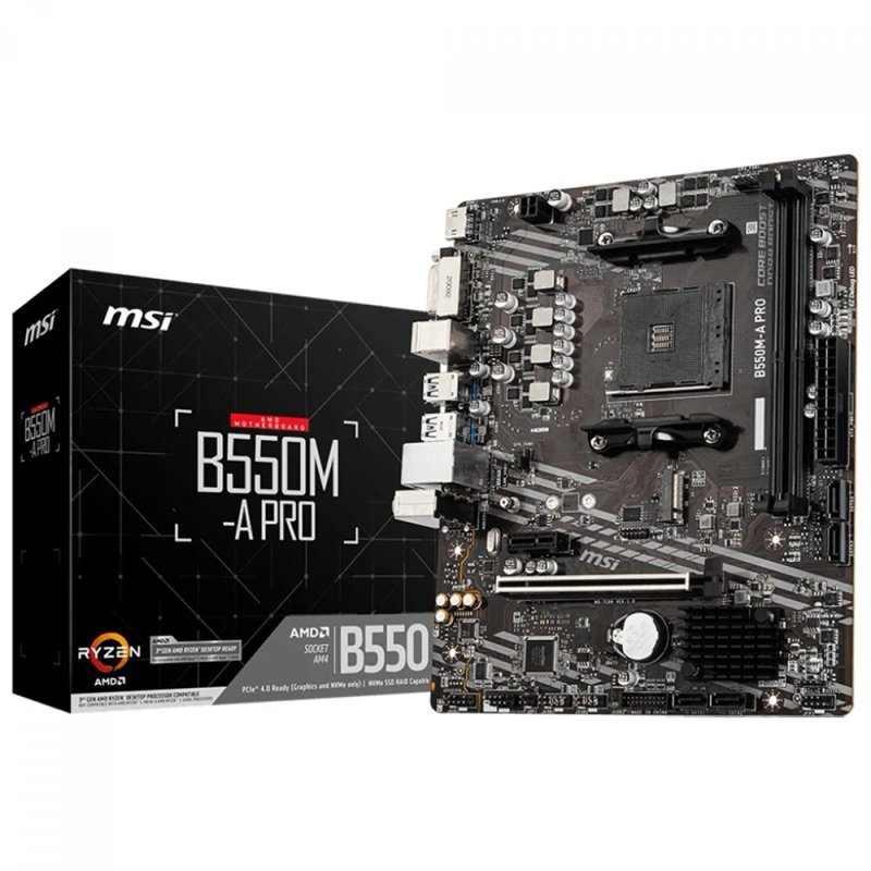 Placa Mãe MSI B550M-A PRO - AMD Ryzen AM4 - DDR4 - Matx - M.2 -HDMI