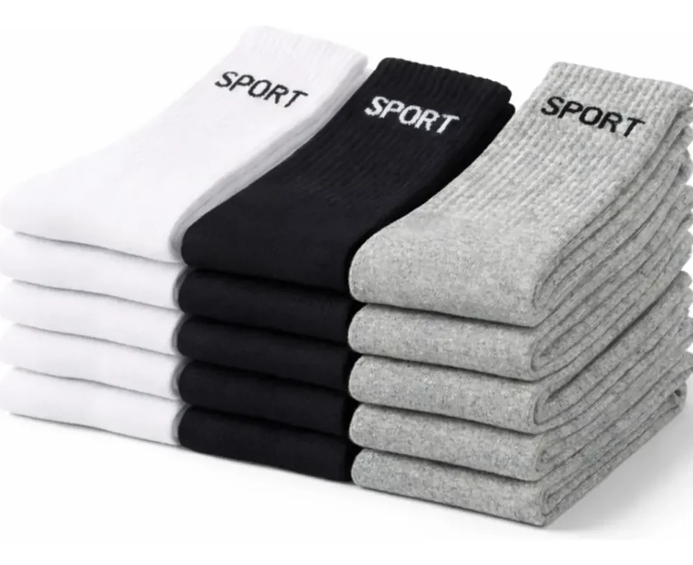 Kit 12 Pares Meias Cano Alto Algodão Para Esporte Academia Sortidas 40-46