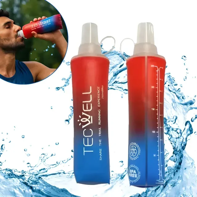 Garrafa De Água Dobrável Silicone Soft Squeeze Corrida 500ml