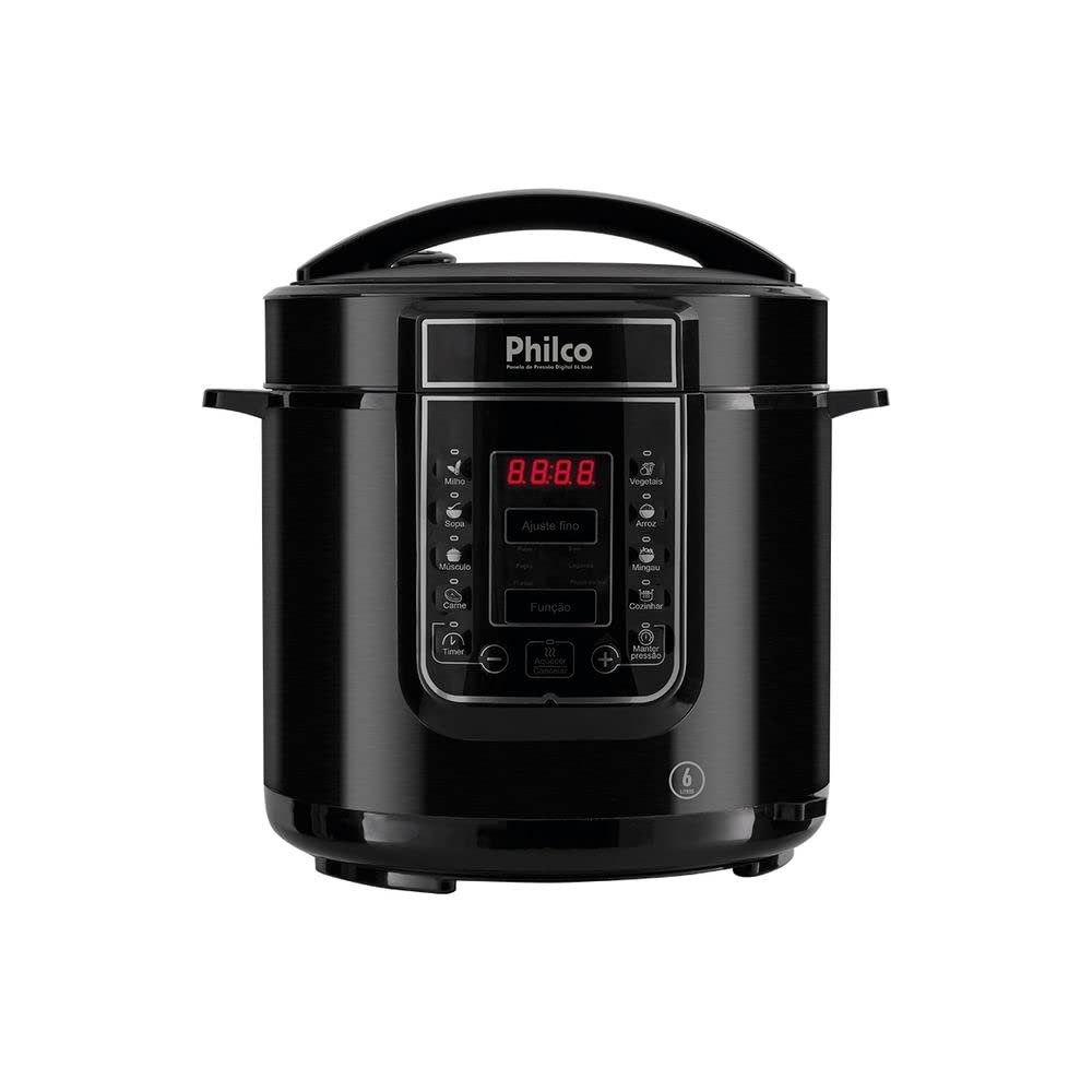 Philco Panela de Pressão, Digital Inox Ppp01p, 6L, Preto, 220v
