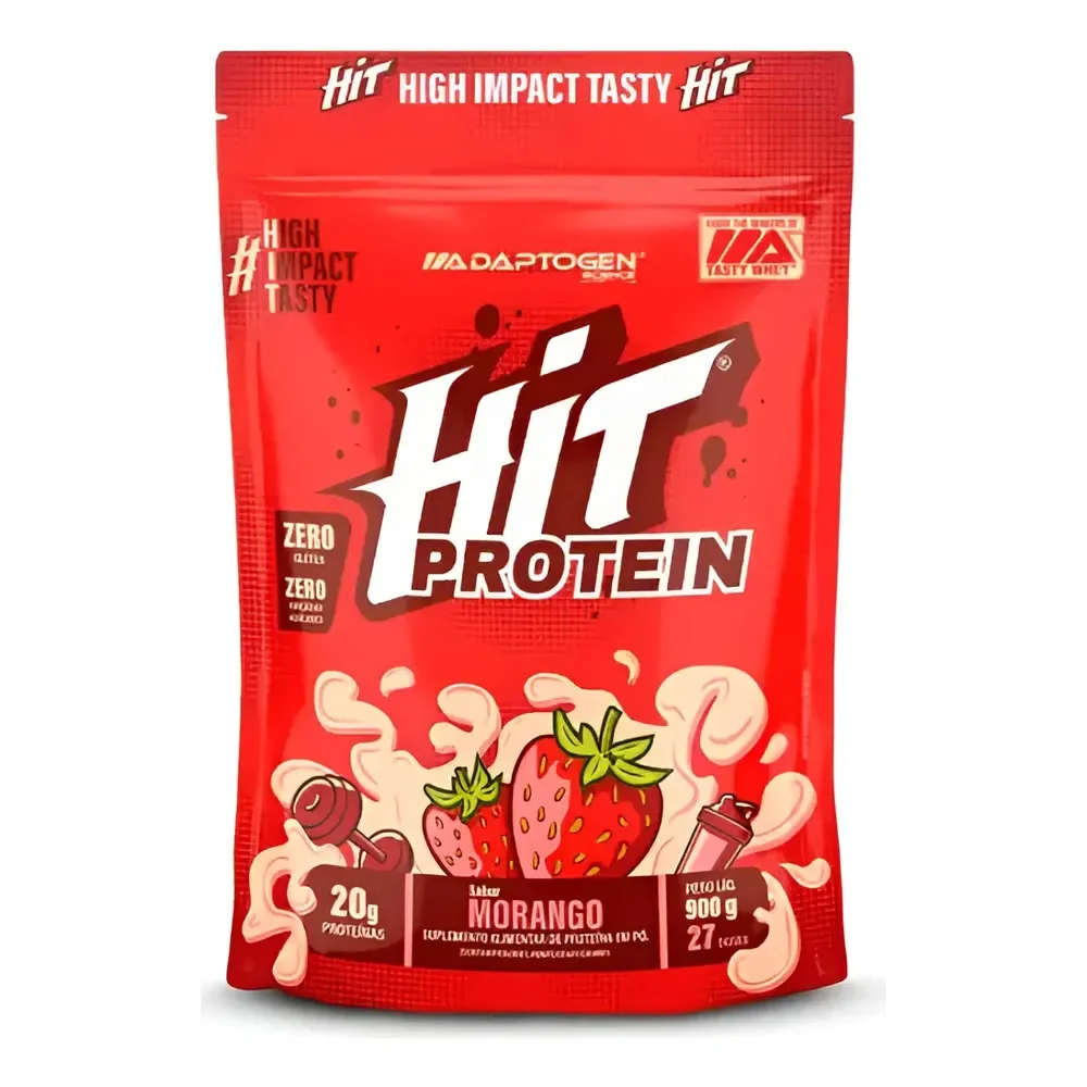 Hit Protein Whey 900g - Adaptogen Science Sabor Morango