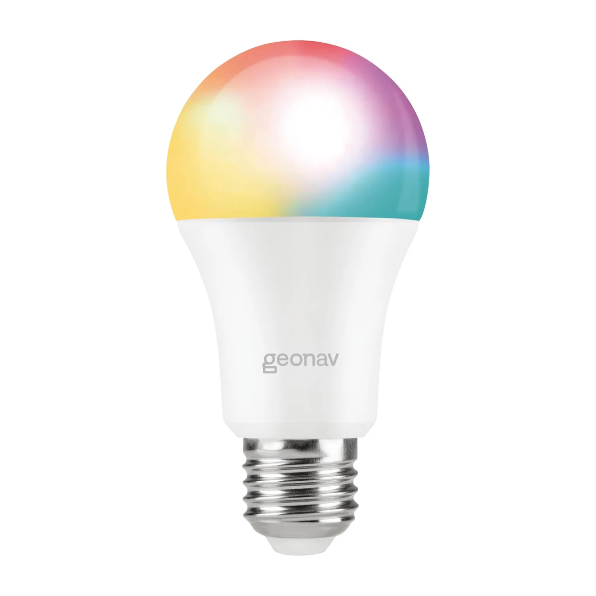 Hi by Geonav Lâmpada Inteligente Led 9W, Wi-Fi, E27, Branco Frio/Quente/RGBW 16 milhões de cores, Dimerizável, Controle no Aplicativo, 810 Lúmens, Bivolt, Compatível com Alexa e Google Assistente