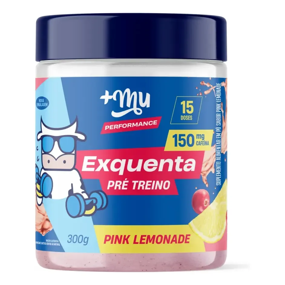 Pré Treino +mu Performance Exquenta Sabor Pink Lemonade 300g Limonada Rosa