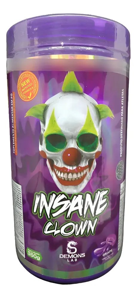 Pre Treino Insane Clown Grape 350g - Demons Lab Sem Sabor