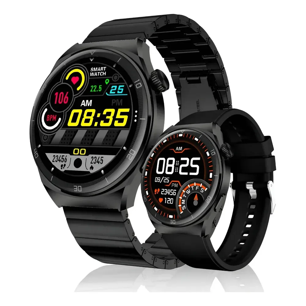 Relógio Inteligente Smartwatch Aurafit Am05 Tela Amoled 1.43 Laranja Sport Preto
