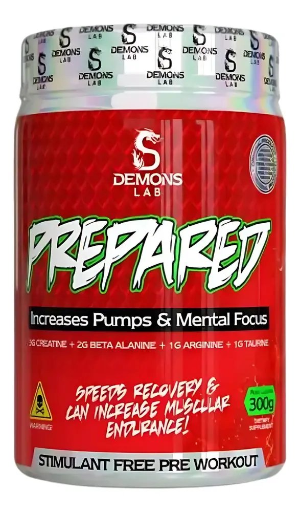 Pré-trein Prepared Pump Energético 300g Demons Labs Lançam Sabor Exotic Fruit