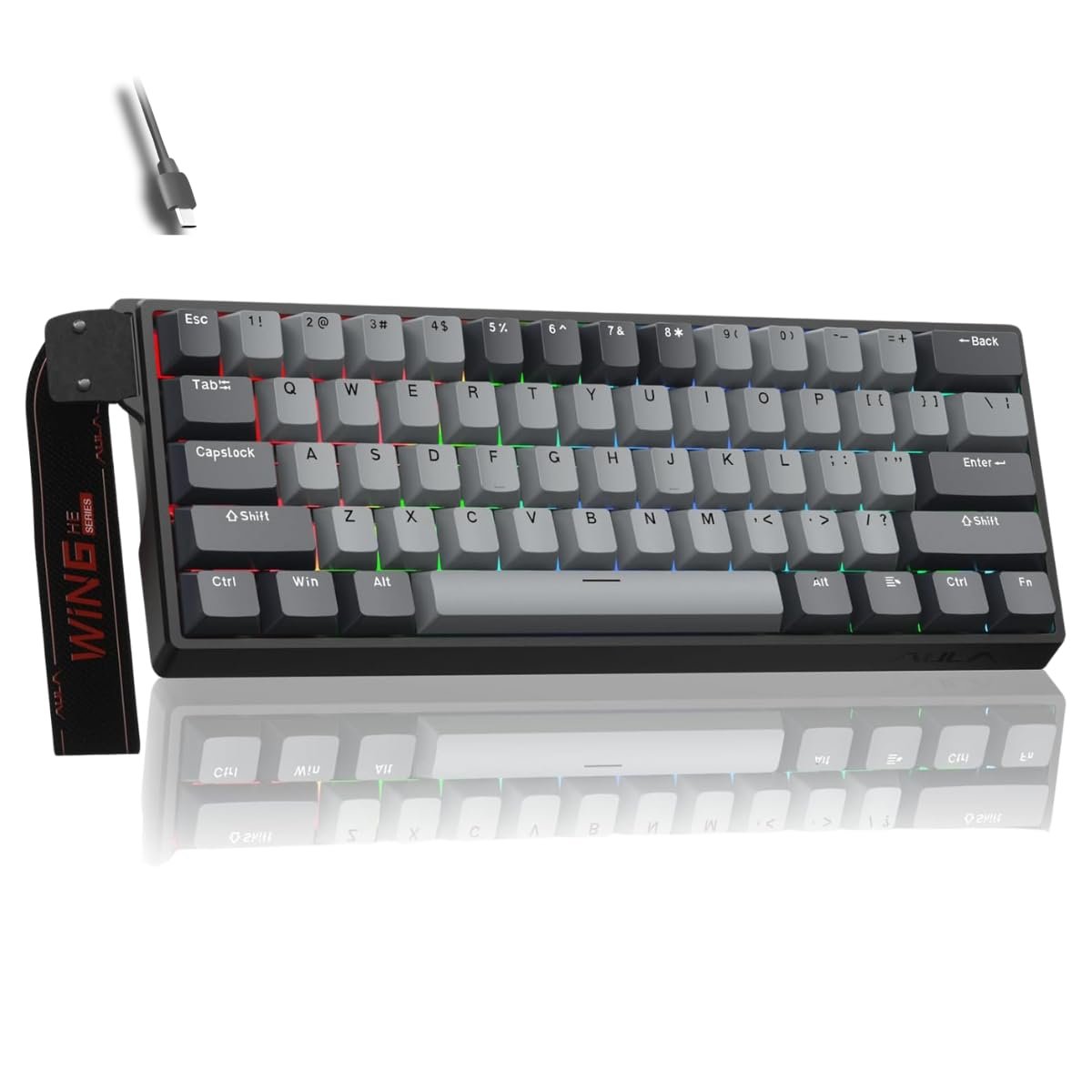 Teclado Magnético Gamer Win60 Pro Com Fio Preto Rgb Hot Swappable