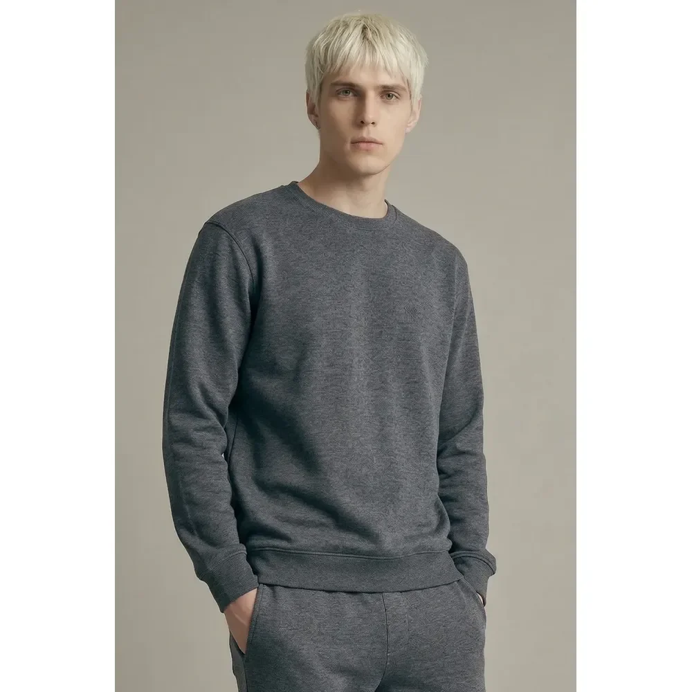 Moletom Masculino Leve Gola Careca Polo Wear Mescla Escuro M Mescla Escuro