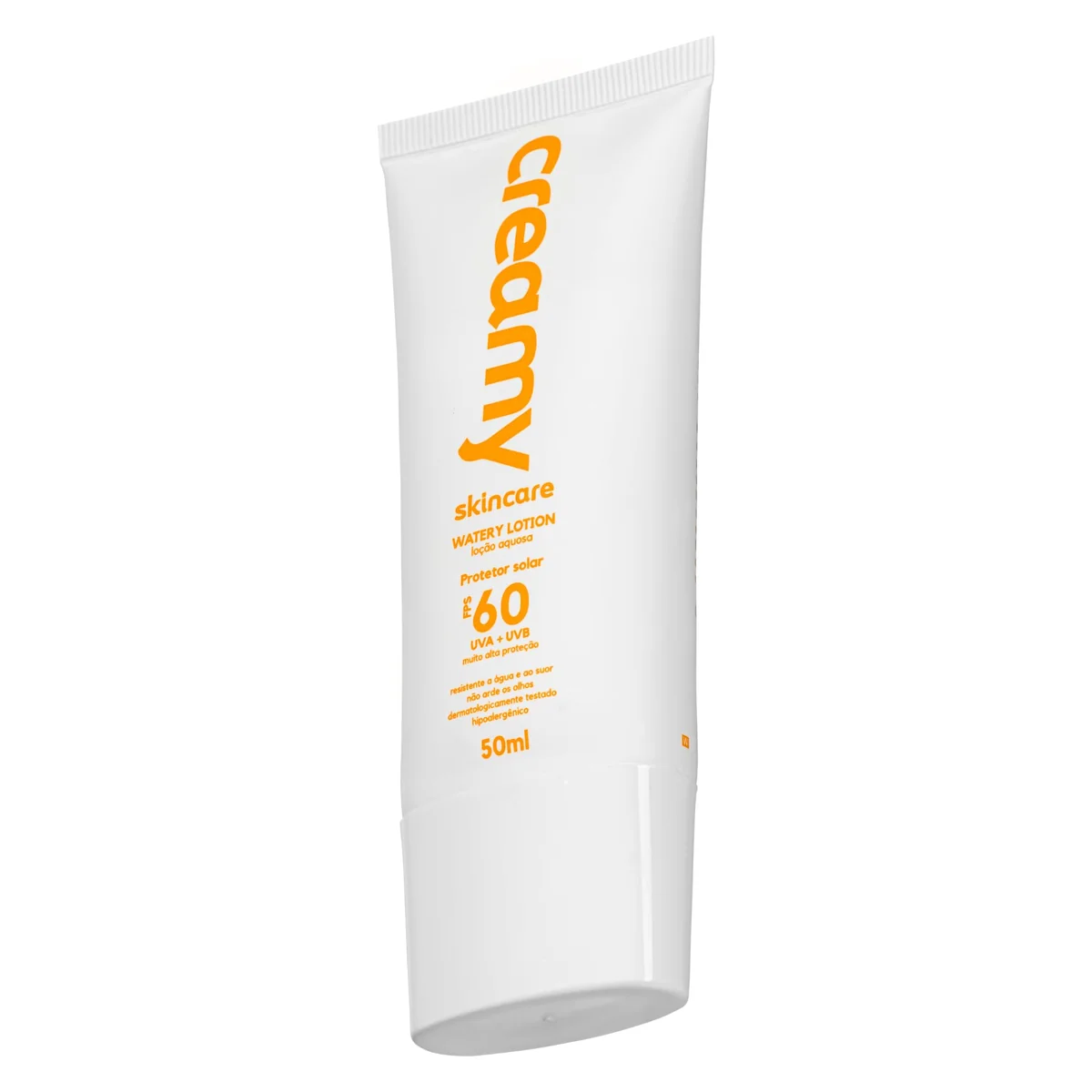 Creamy Skincare Protetor Solar 50g | FPS 60, Watery Lotion, Toque Seco, Efeito Matte, Rápida Absorção, Resistente à Agua e Suor | Fórmula Inodora, Todos os Tipos de Pele