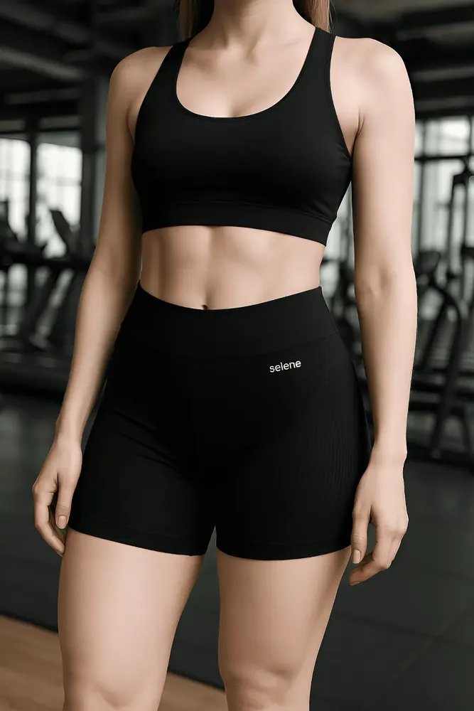 Shorts Feminino De Academia Selene Confortável Para Treino Preto M