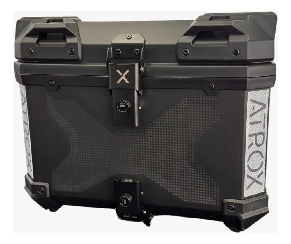 Bau Moto Traseiro Universal 45 Litros Preto Plástico Atrox Preto