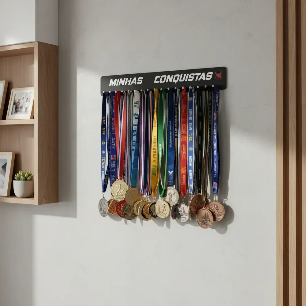 Porta Medalhas Para Até 50 Medalhas Cor Preto