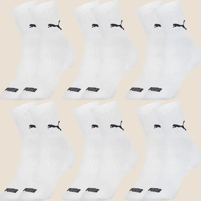 Kit 6 Pares Meias Puma De Cano Médio Sport Original Algodão