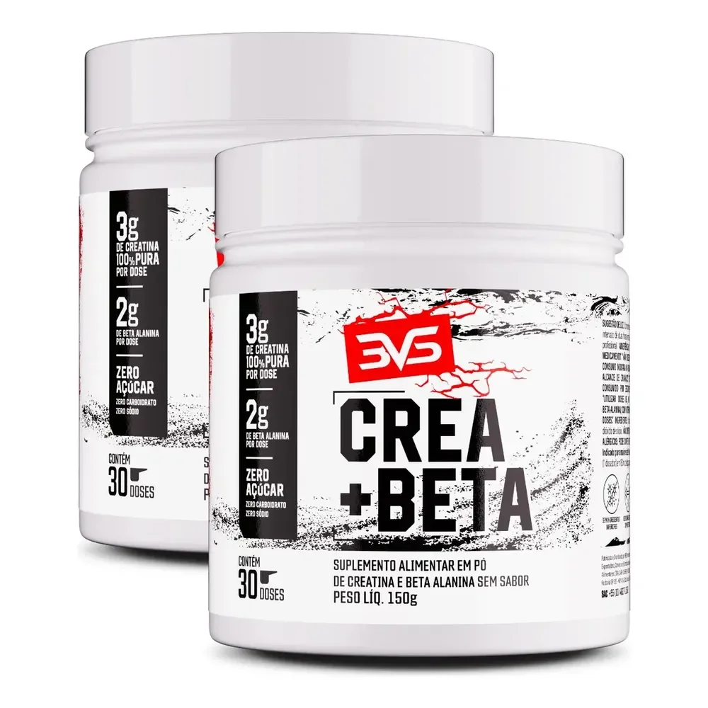 02 Potes Da Creatina + Beta Alanina - Fórmula Avançada Para Treinos De Alta Intensidade Com Matéria-prima Importada. E Zero Carboidrato - 150g Sem Sabor