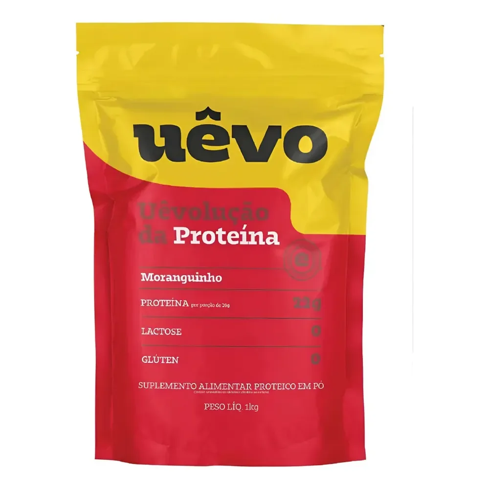 Proteína Em Pó Uêvo De Morango 1 Kg  Suplemento De Clara De Ovo Sem Lactose