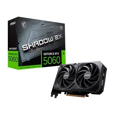 Placa de Vídeo MSI RTX 5060 Shadow 2X OC NVIDIA GeForce, 8GB, GDDR7, 128-bit - 912-V537-038