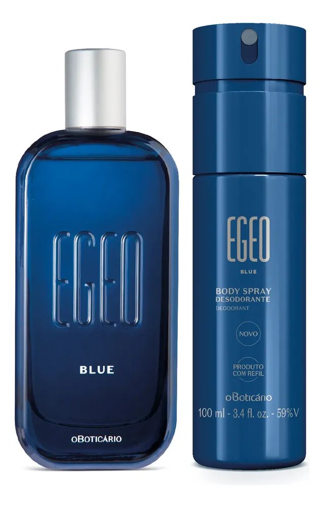 Combo Egeo Blue: Desodorante Colônia 90ml + Body Spray 100ml