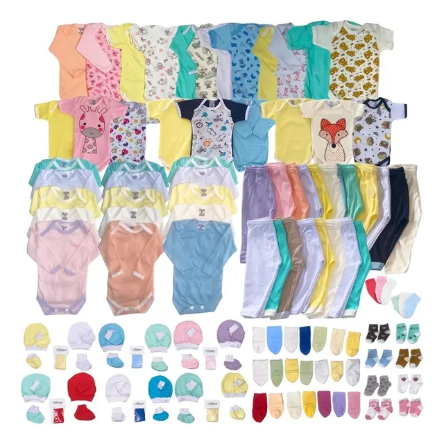 Kit 15 Peças Roupas Bebê Body Calça Touca Enxoval Completo