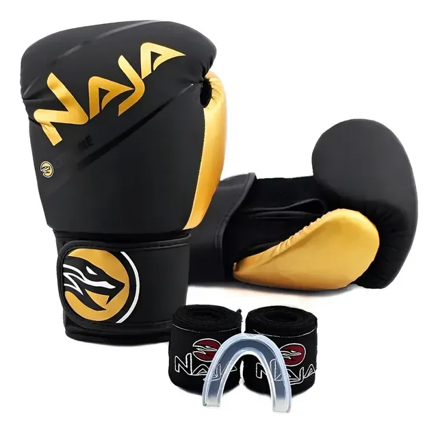 Luva Naja Extreme Black Para Boxe E Muay Thai