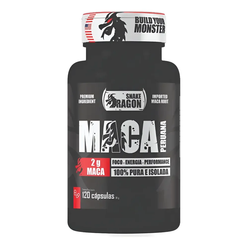 Maca Peruana Preta Pura Premium Importada - 120 Cápsulas Sem Sabor