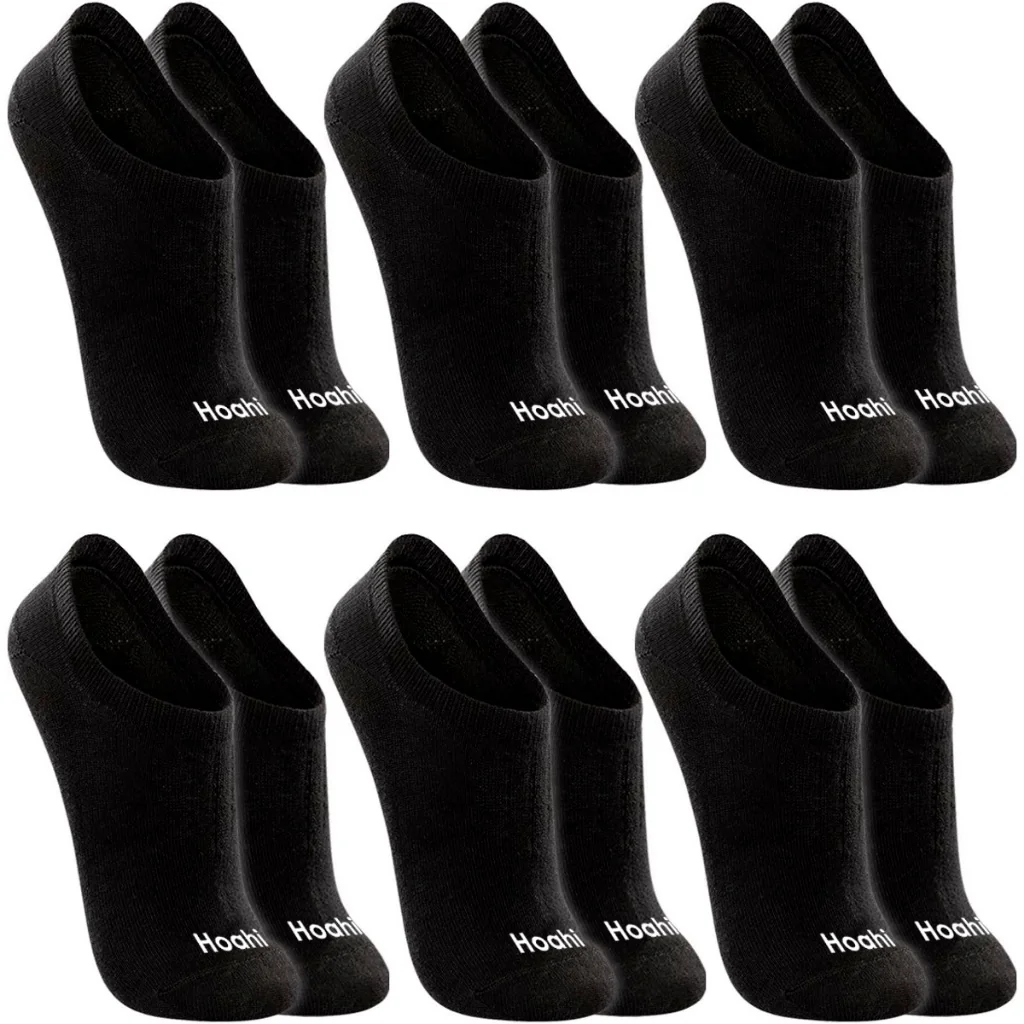 Kit 6 Pares Meias Hoahi Cano Baixo Soquete Algodão Masculina Feminina Confortável Macia Casual