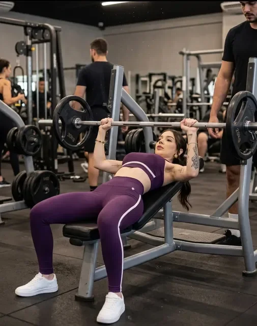 Conjunto Feminino Top + Calça Legging Cós Alto Fitness