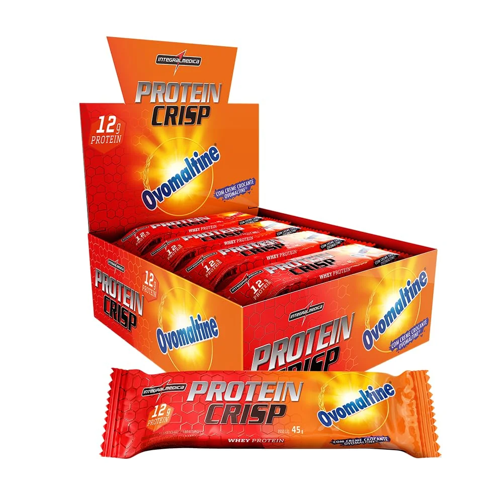 Integralmedica Whey Protein Crisp Bar Ovomaltine 12 Unidades | Praticidade no consumo