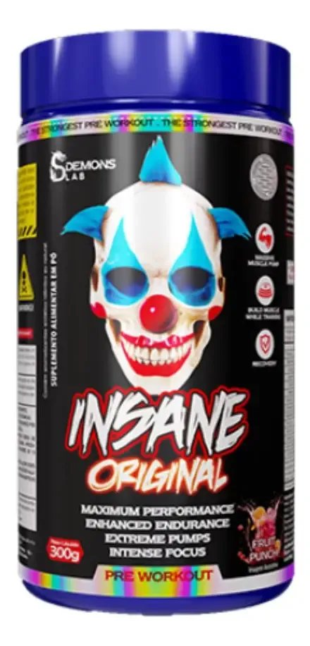 Pré Treino Insane Fruit Punch 300g - Demons Lab Sabor Sem Sabor
