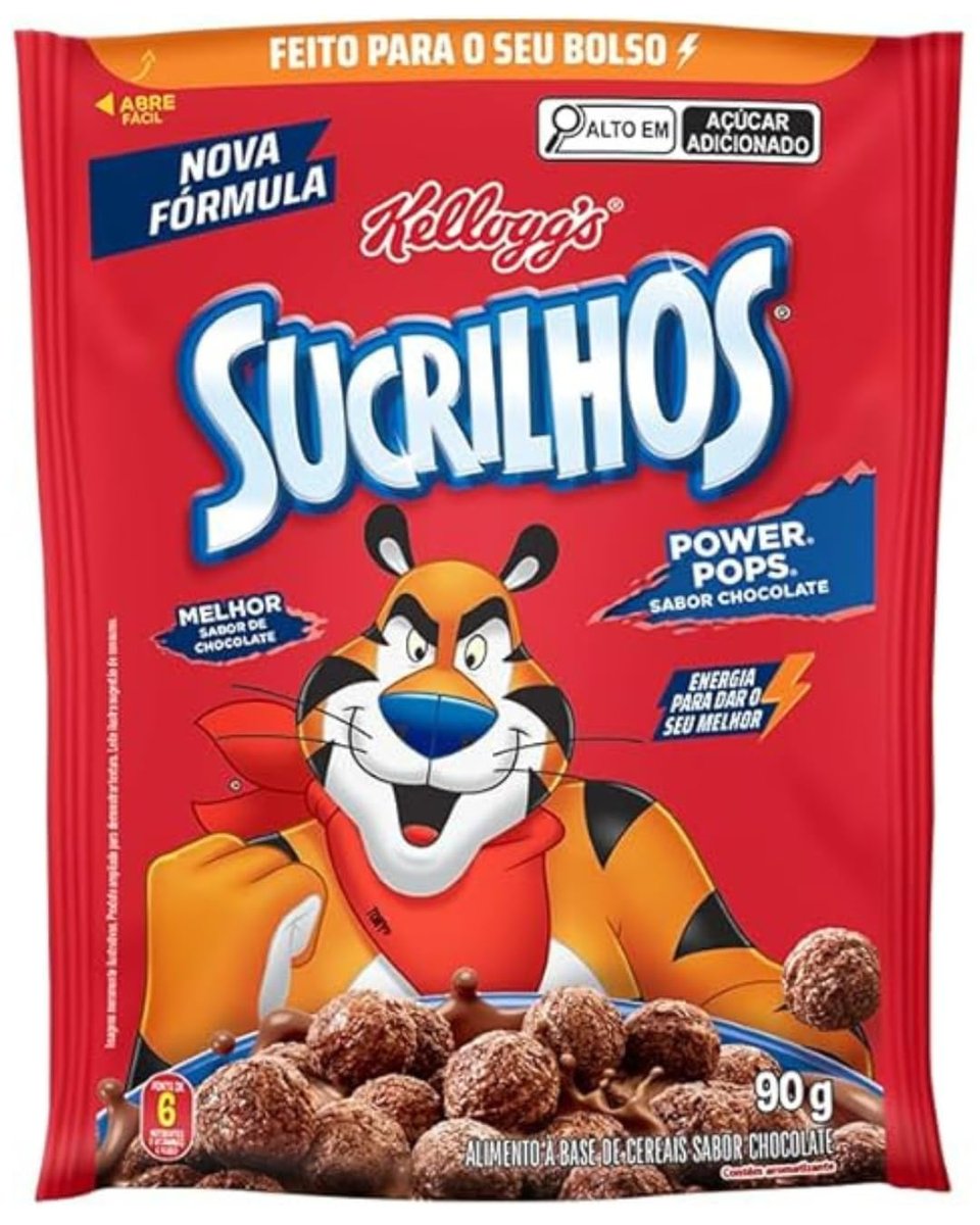Cereal Sucrilhos PowerPops sabor Chocolate Kellogg's 90g