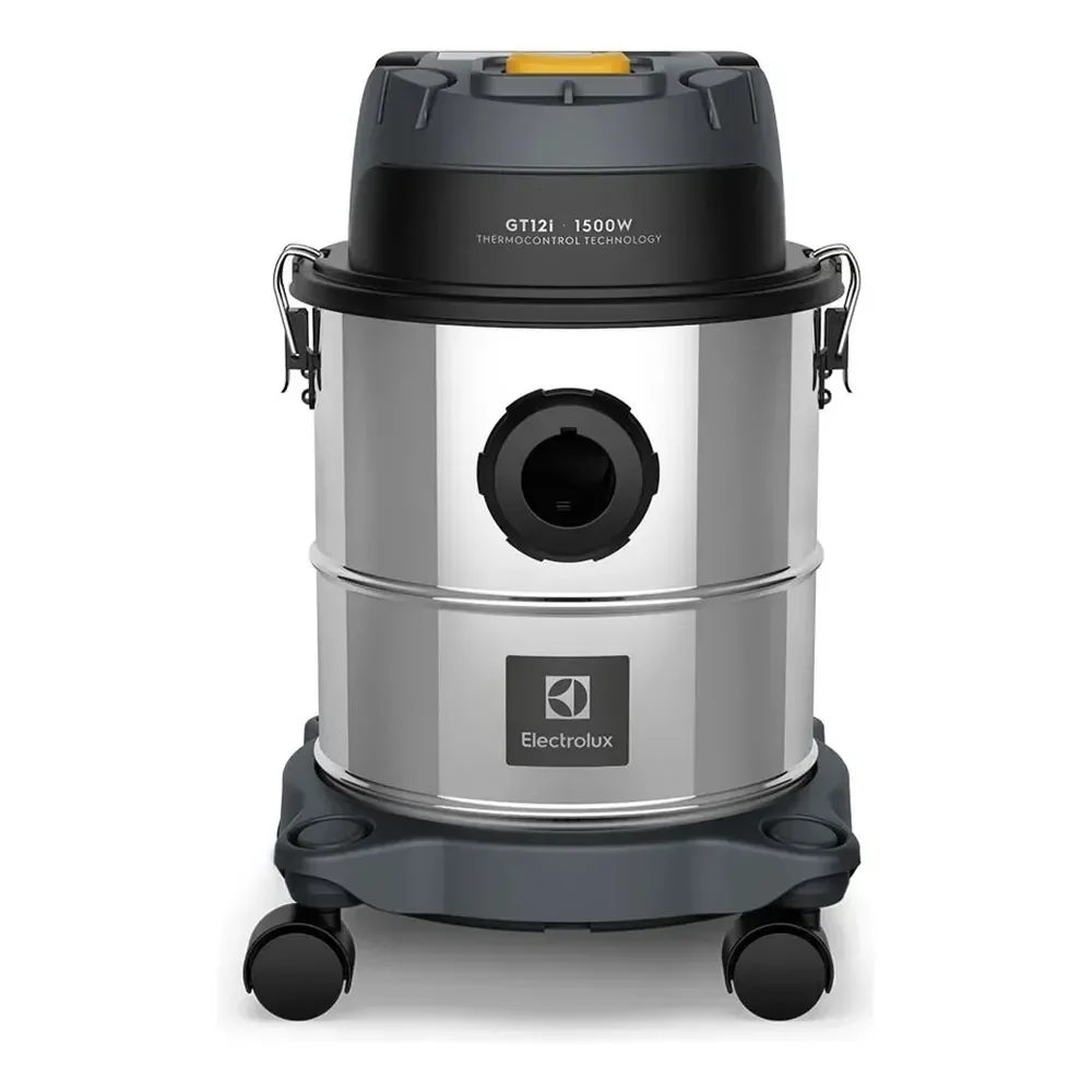 Aspirador De Pó E Água Função Sopro Compacto Líquidos Químicos Inox 1500w 12l Total 8,5l Útil Protetor Térmico Gt12i Prateado 127v