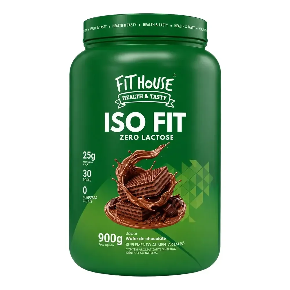 Iso Fit Proteina Isolada Zero Lactose Fit House 900g Wafer De Chocolate