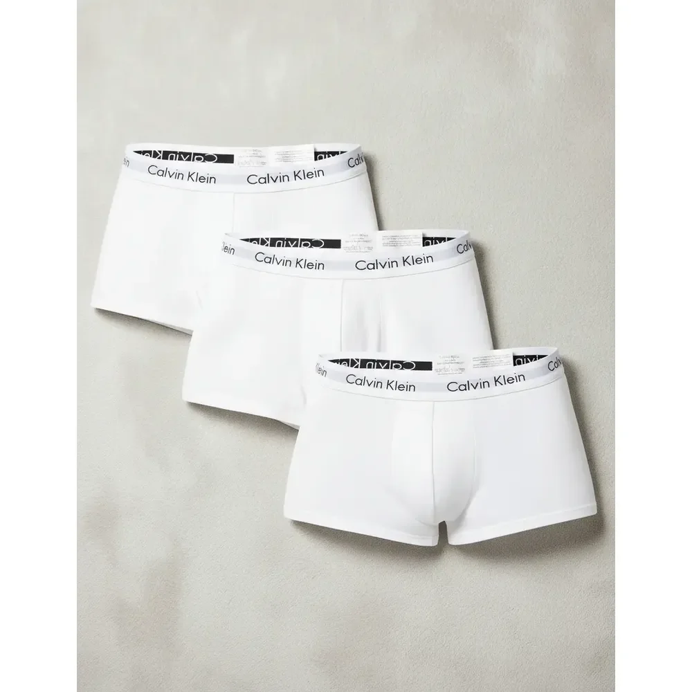 Kit 3 Cuecas Masculinas Boxer Cotton Calvin Klein 100 - White Liso L