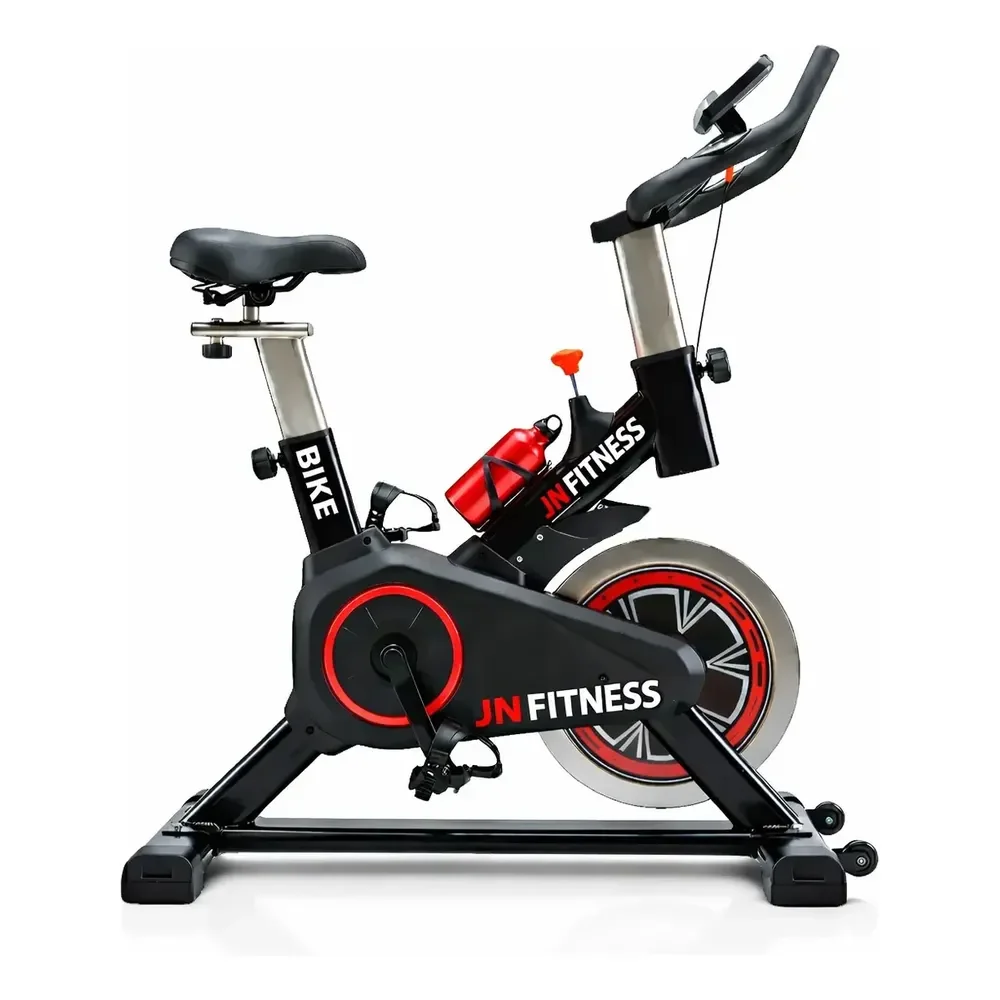 Bicicleta Ergométrica Spinning Premium-jn Fitness+garrafa Grátis Modelo Jn-1104 Preto 110kg Preto/vermelho 127/220v