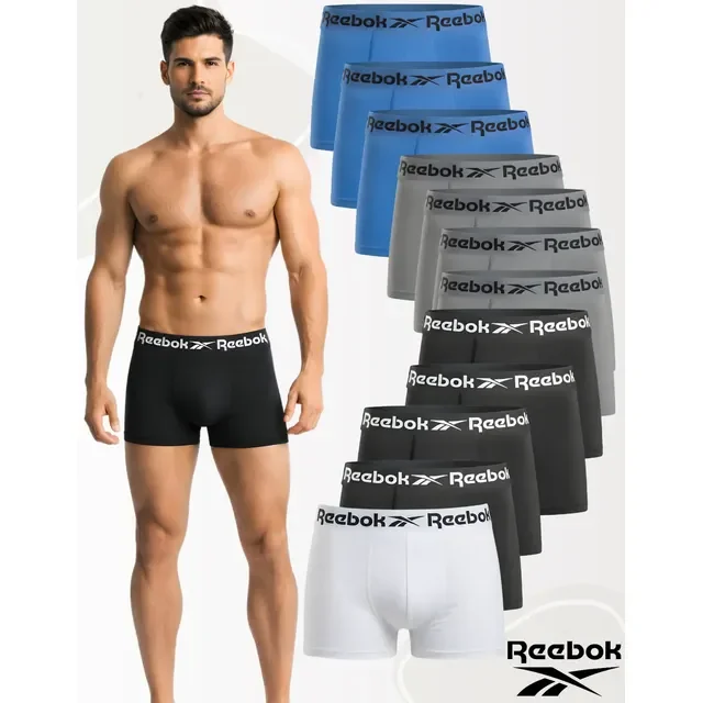 Kit 12 Cuecas Reebok Boxer Sem Costura Microfibra Anti-odor