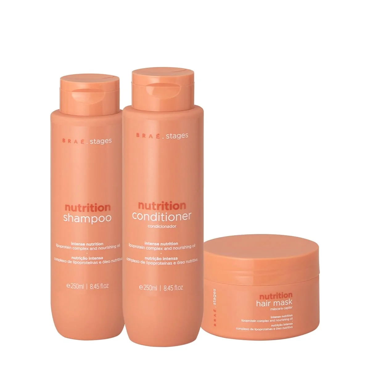 Kit Braé Stages Nutrition Home Care (3 Produtos): Cabelos Nutridos e Saudáveis com Tratamento Profissional