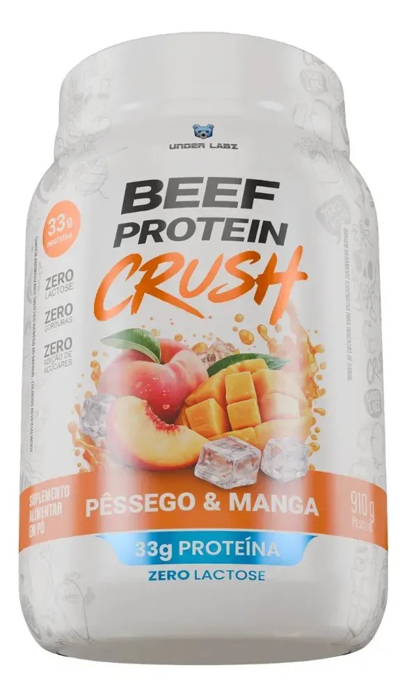 Whey Beef Protein Zero Lactose/zero Açucar 910g - Underlabz Pêssego E Manga